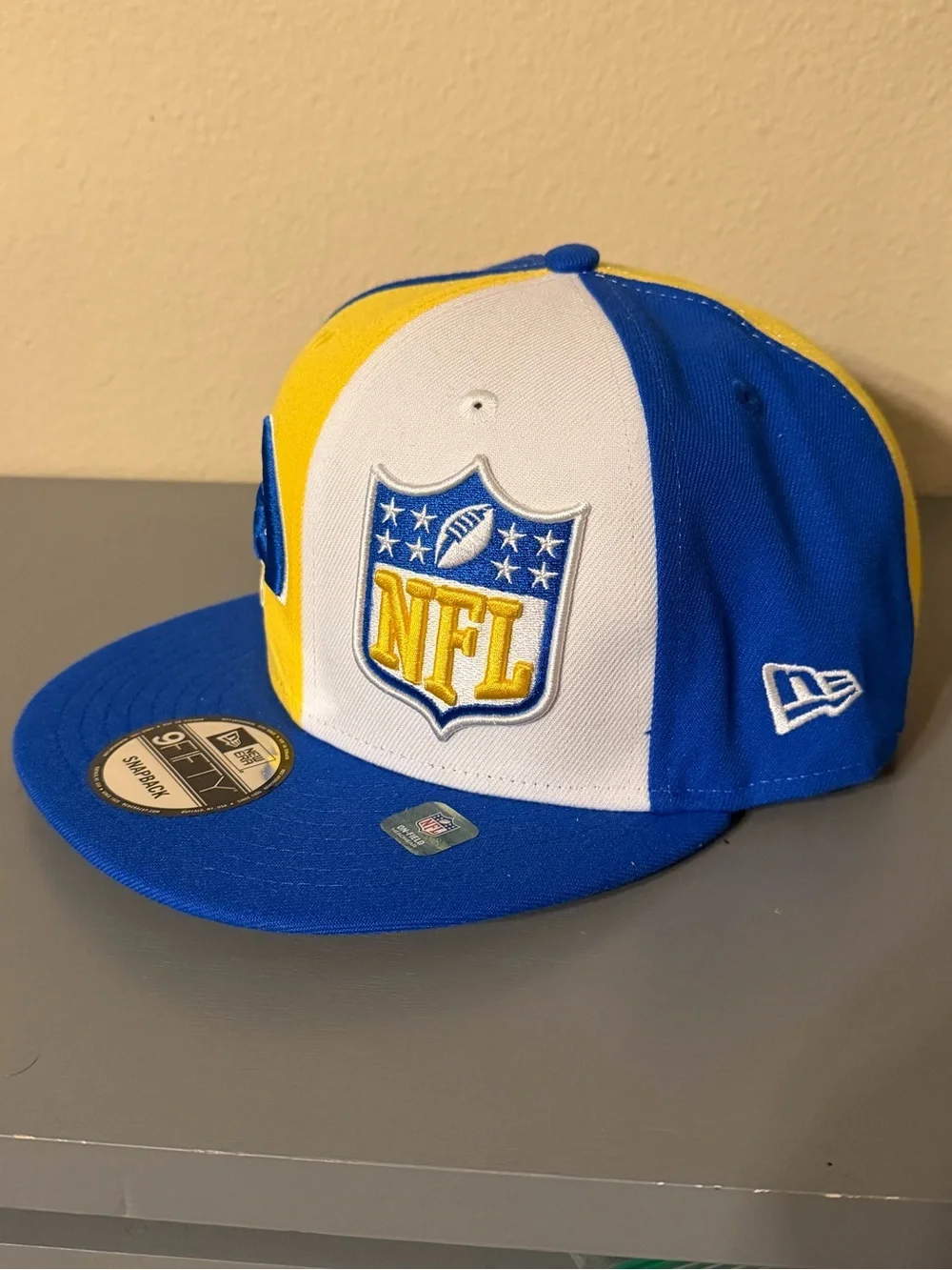 NWT New Era 9FIFTY Los Angeles Rams NFL On-Field Snapback Hat Blue Yellow